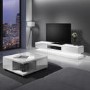 Evoque White High Gloss TV Unit with LED Lower Lighting Feature