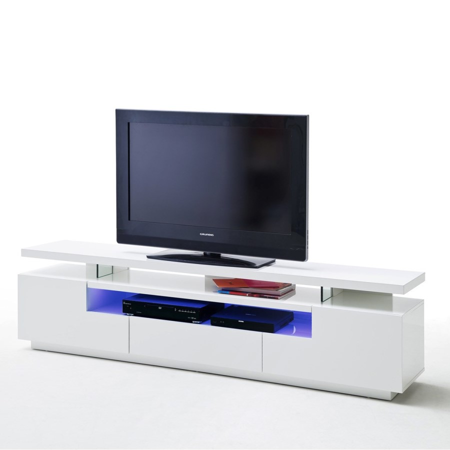 Evoque White High Gloss Soundbar TV Unit with LED Feature