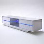 Evoque White High Gloss TV Unit with LED Glass Shelf and Storage