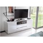 Evoque High Gloss TV unit with Glass Top in white