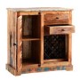 Coastal Reclaimed Wood Drinks Cabinet with Wine Rack & Storage