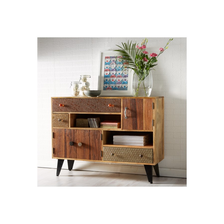 Sorio Handcrafted Multi Drawer Reclaimed Wood Sideboard 