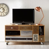 Sorio Multi Drawer Reclaimed Wood TV Unit - TV's up to 50"