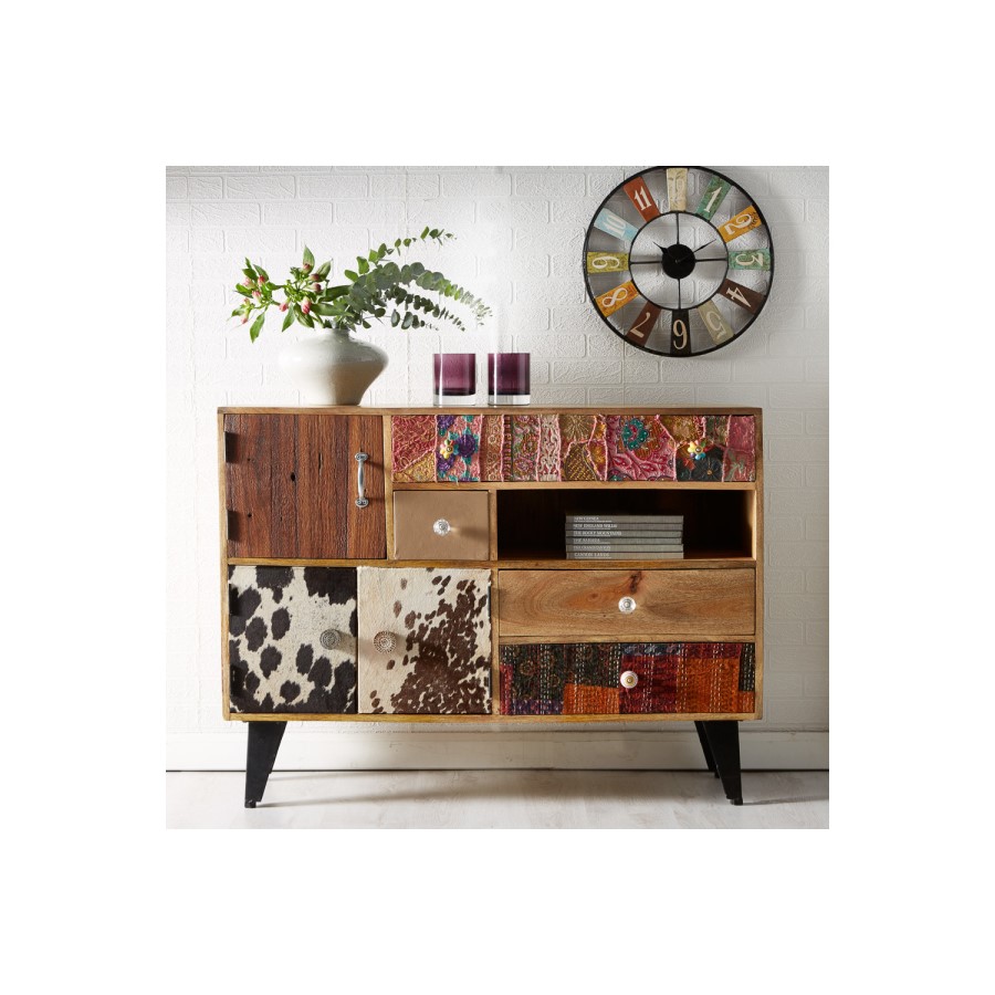 Sorio Large Mutli Drawer Reclaimed Wood Sideboard