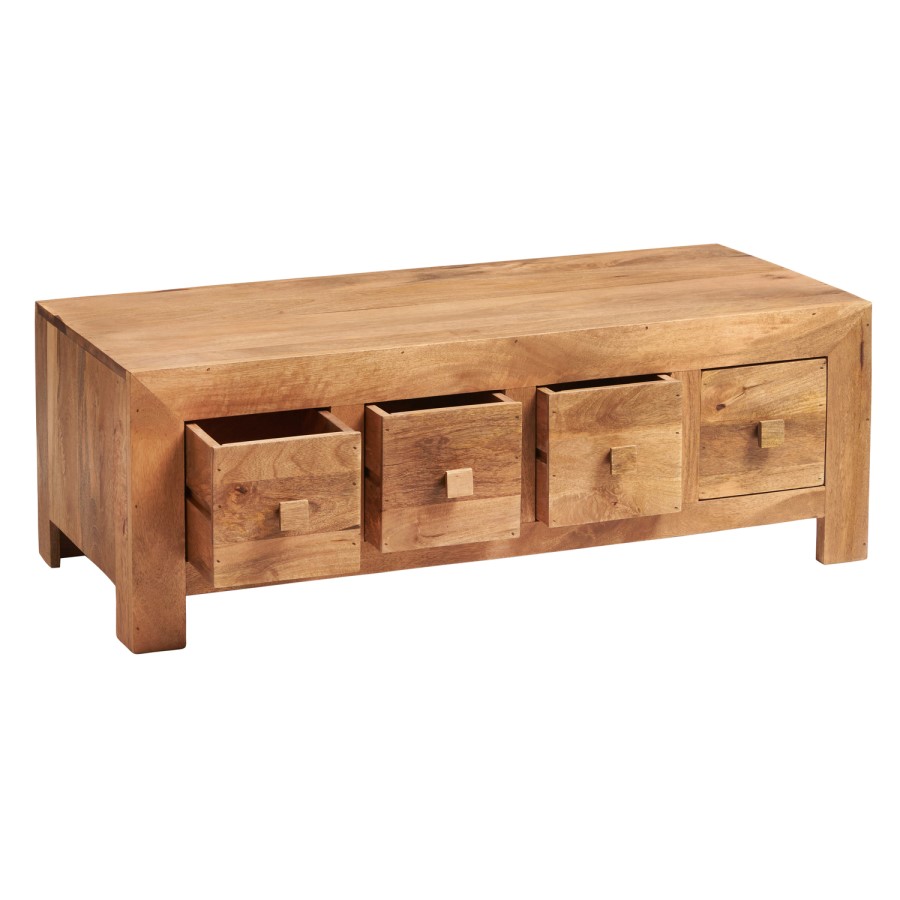 Toko Light Soild Mango Wood 8 Drawer Coffee Table Trunk