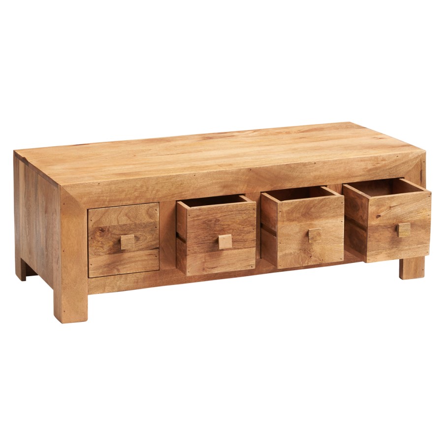Toko Light Soild Mango Wood 8 Drawer Coffee Table Trunk