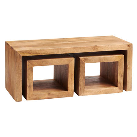 Toko Light Mango Cubed Coffee Table Set