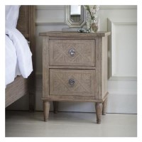French Style Bedside Table with 2 Drawers - Mustique - Caspian House