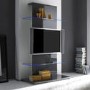 Evoque Grey High Gloss LED TV Stand Media Unit  - Holds 65 inch TV