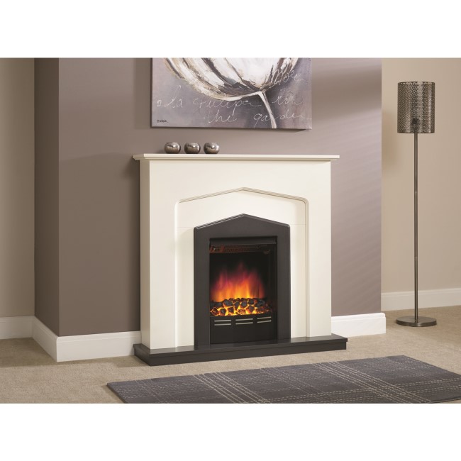 BeModern Lamont Electric Fireplace Insert and Soft White Surround