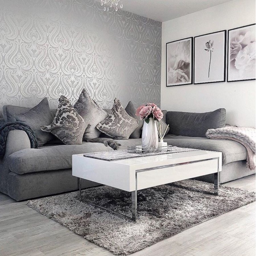 GRADE A2 - Evoque White High Gloss Coffee Table with Storage Drawers