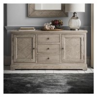 2 Door 3 Drawer Solid Wood Chevron Sideboard - Caspian House