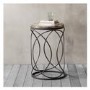 Kimba Mid Century Metal Side Table in Antique Gold
