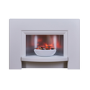 Suncrest Stockeld Electric Fireplace Suite in White with Glowing Pebble Bowl