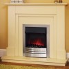Suncrest Herrington Electric Fireplace Suite in Sandstone with Chrome Insert