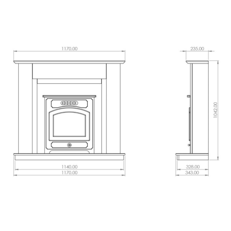 Suncrest Farnley Electric Fireplace Suite in Sandstone with Stove Effect Insert