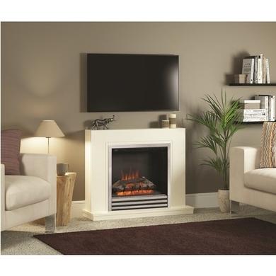 Be Modern Flare Colby White Freestanding Electric Fireplace Suite 38 Inch