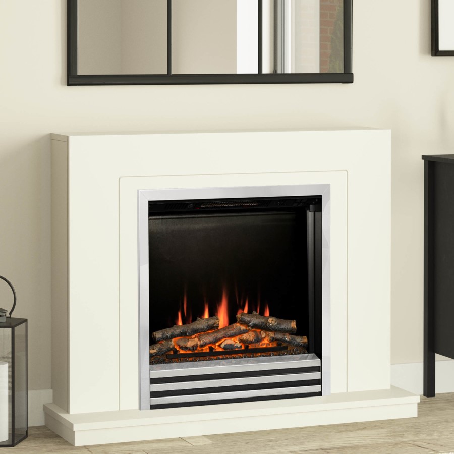 Be Modern Flare Colby White Freestanding Electric Fireplace Suite 38 Inch