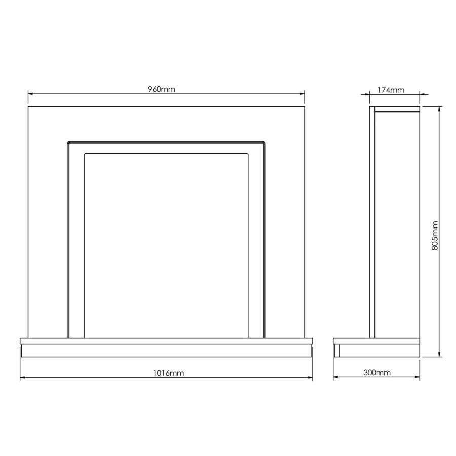Be Modern Flare Colby White Freestanding Electric Fireplace Suite 38 Inch