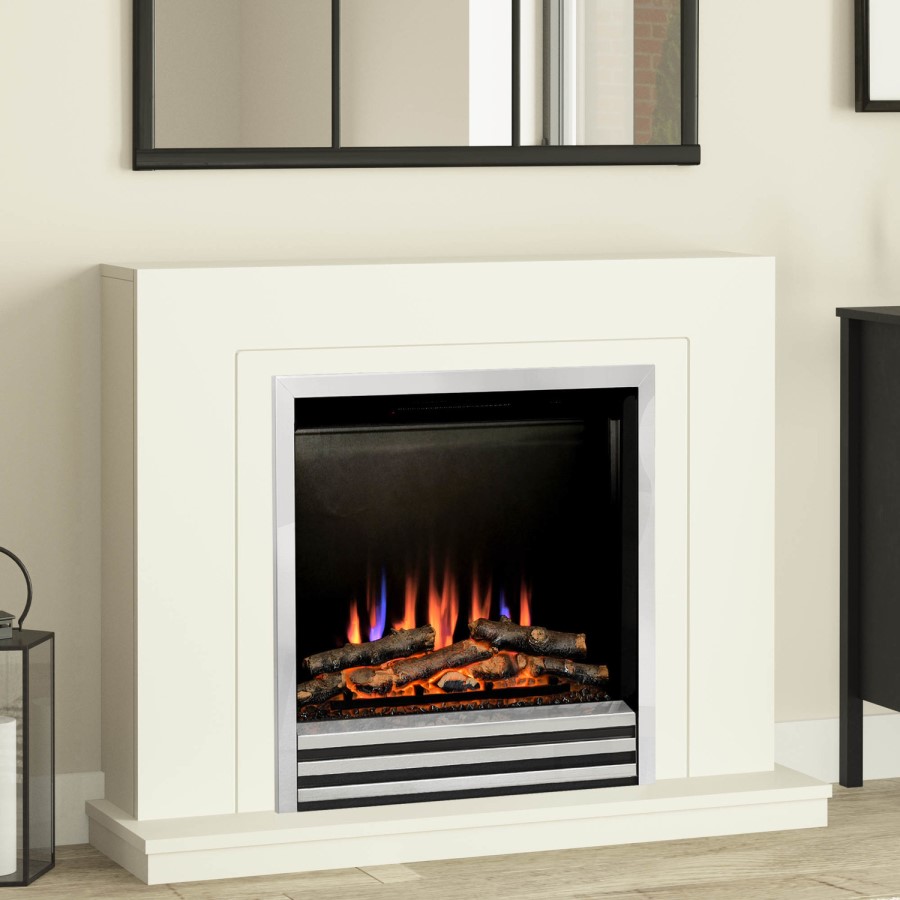 Be Modern Flare Colby White Freestanding Electric Fireplace Suite 38 Inch