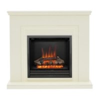 Be Modern Stanton Electric Fireplace Suite in Almond Stone Effect with Black Nickel Trim & Fret