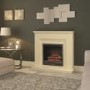 Be Modern Stanton Electric Fireplace Suite in Almond Stone Effect with Black Nickel Trim & Fret