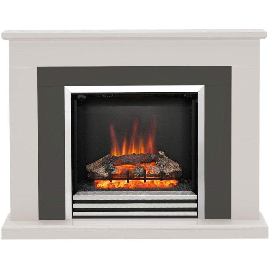 Be Modern 48" Matt Cashmere Freestanding Electic Fireplace Suite - Preston