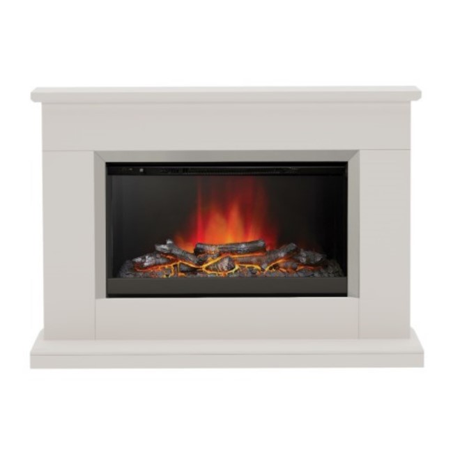 GRADE A1 - Be Modern Hansford Electric Fireplace Suite in Pearlescent Pale Grey Finish