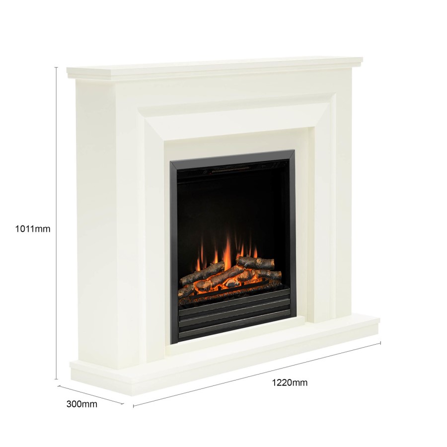 Be Modern Whitham Soft White Electric Fireplace Suite 48 Inch