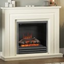 A1/FOL100313 GRADE A1 - Be Modern Whitham Electric Fireplace Suite in Soft White Finish with Black Nickel Trim & Fret