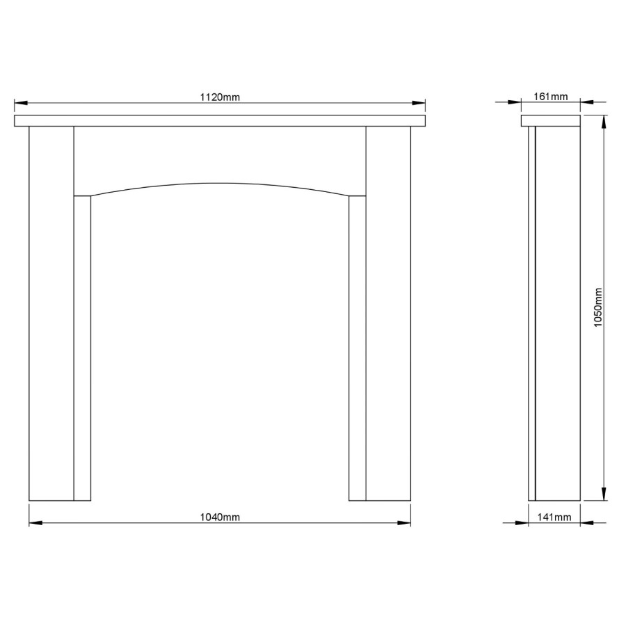 Be Modern 44" Ambleton Natural Oak Effect Surround Only