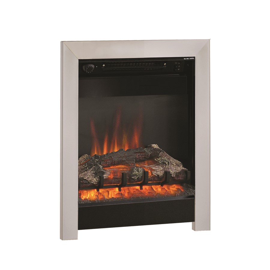 GRADE A2 - BeModern Athena 16" Electric Inset Fire in Chrome & Black