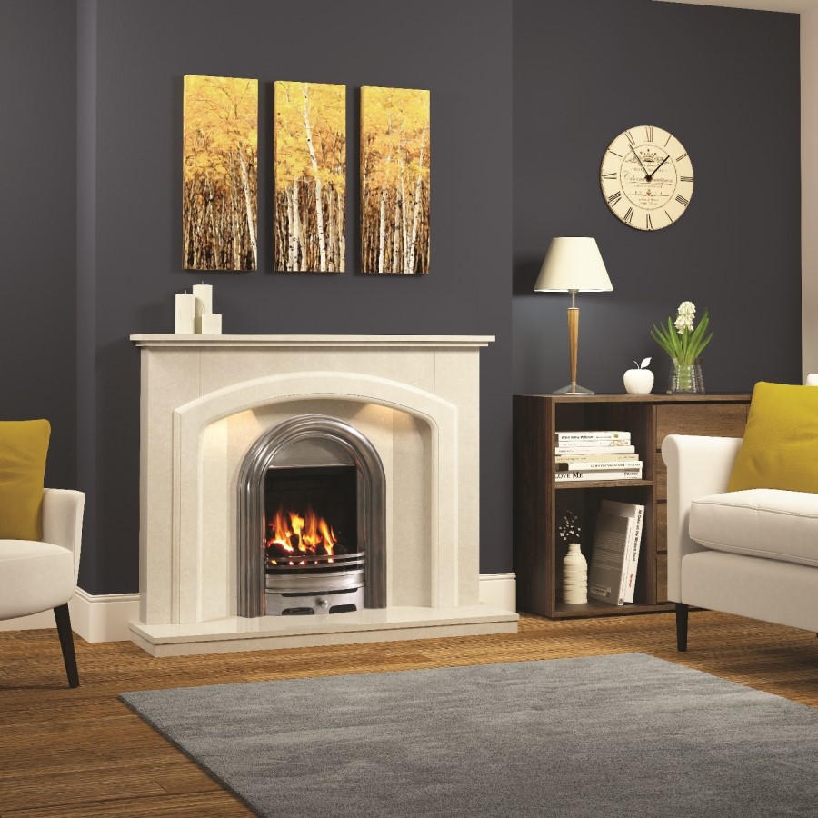 GRADE A2 - Be Modern Abbey Deepline 180mm Gas Fire Fully Polished