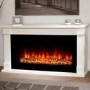 GRADE A1 - Suncrest Bradbury Electric Low Level Fireplace Suite in White with Wide Screen Fire