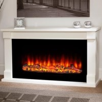 GRADE A1 - Suncrest Bradbury Electric Low Level Fireplace Suite in White with Wide Screen Fire