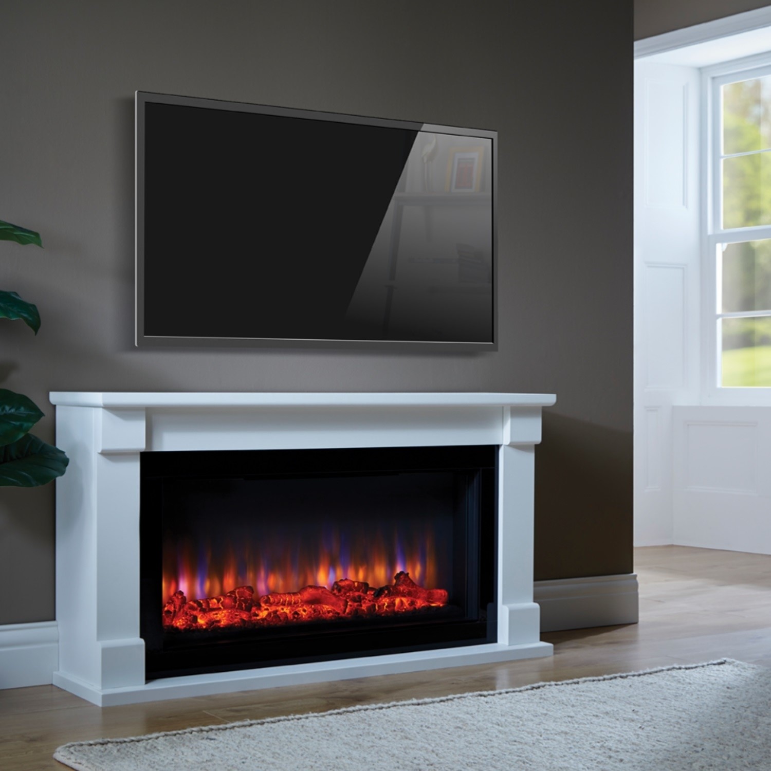 Freestanding Electric Fireplace Suite