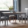 Rectangular Extendable Dining Table in Grey and Oak - Caspian House