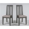 Pair of Grey Dining Chairs with Fabric Seat - Caspian House