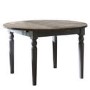 Grey and Oak Farmhouse Round Extendable Dining Table - Seats 4-6