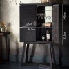 Black Solid Wood Drinks Display Cabinet - Caspian House