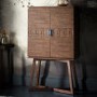 Boho Retreat Style Brown Solid Wood Drinks Cabinet