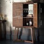 Boho Retreat Style Brown Solid Wood Drinks Cabinet