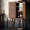 Boho Retreat Style Brown Solid Wood Drinks Cabinet