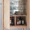 Gallery Milano Solid Oak Drinks Cabinet with Light Wood Chevron Finish