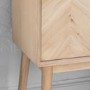 Gallery Milano Solid Oak Drinks Cabinet with Light Wood Chevron Finish