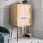 Gallery Milano Solid Oak Drinks Cabinet with Light Wood Chevron Finish