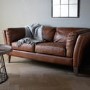Brown Vintage Leather 2 Seater Sofa - Caspian House