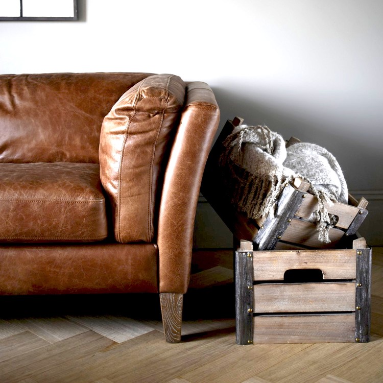 Brown Vintage Leather 2 Seater Sofa - Caspian House