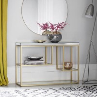 Pippard Mirrored Console Table in Champagne- Caspian House