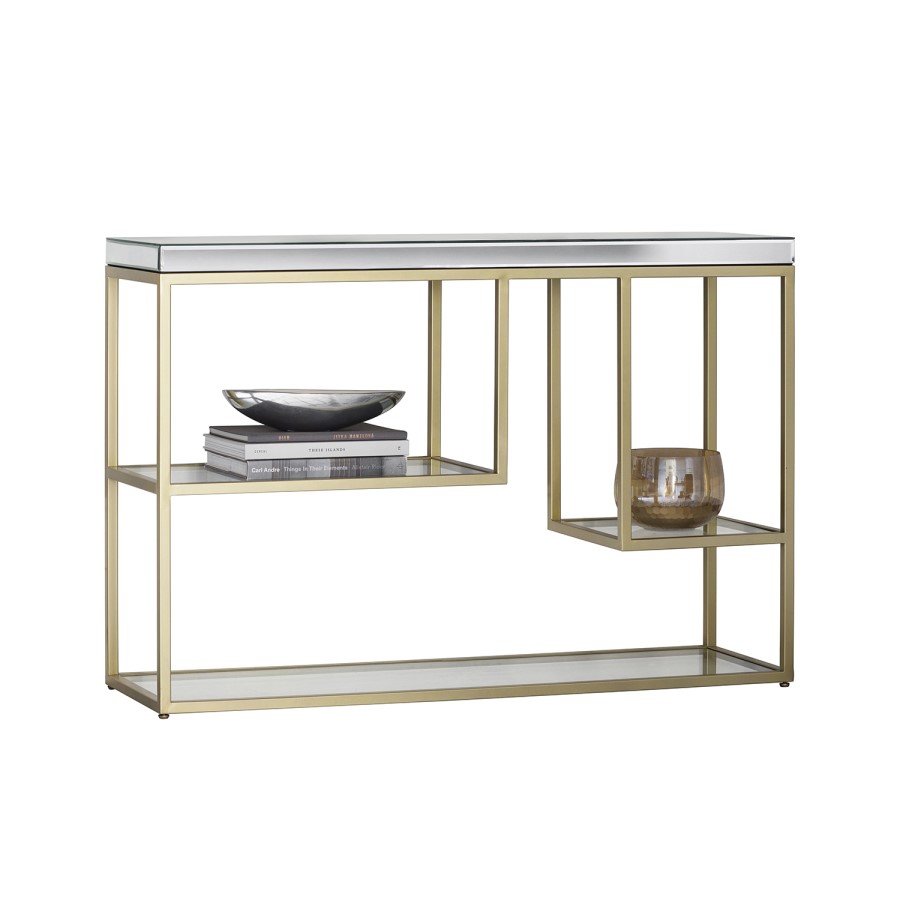 Pippard Mirrored Console Table in Champagne- Caspian House